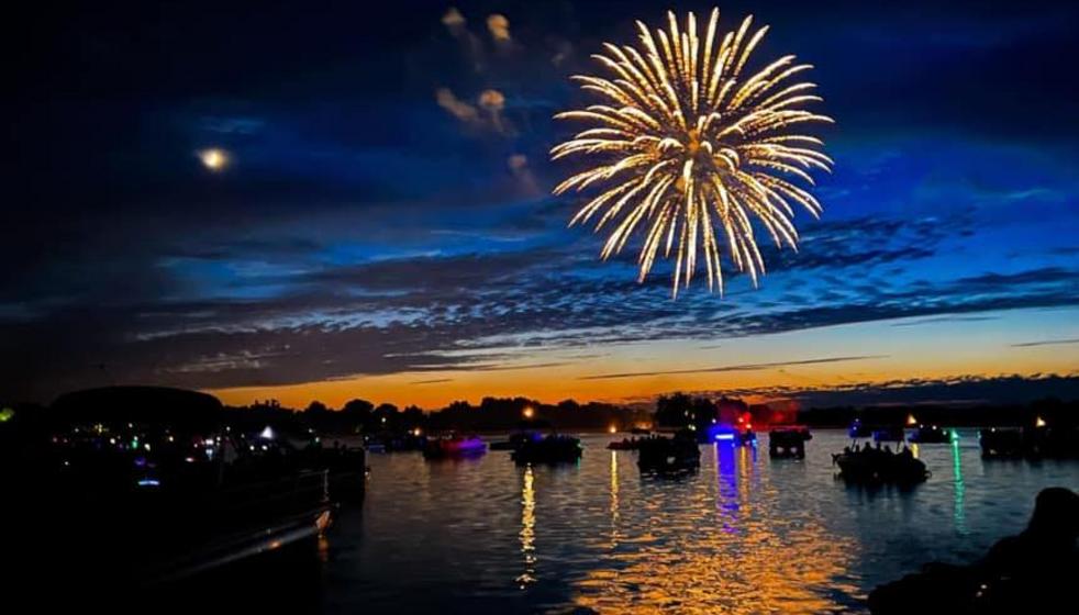 Fireworks display on Sylvan Lake