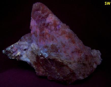 fluorescent calcite, asphaltum, Clay Center, Ottawa County, Ohio, ex Robert Batic, ex Kohnowich