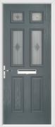 2 Panel 4 Square Door mesquite glass