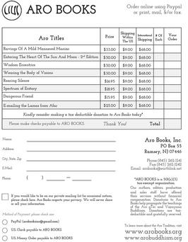 Aro books order form
