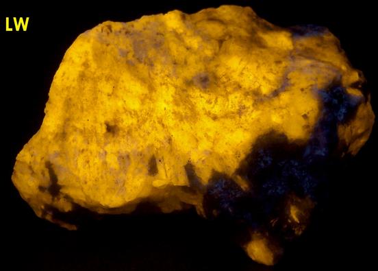 fluorescent Marialite-Meionite Scapolite Wernerite, Muscovite, Pyrite, Limonite, Grenville Scapolite Prospect, Grenville-sur-la-Rouge, Argenteuil RCM, Laurentides, Quebec, Canada