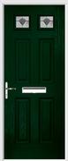 4 Panel 2 Square Composite Door monza glass