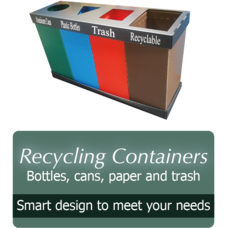 corrugated plastic recycle recycling containers bottles cans paper trash plastic