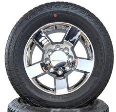 GM 8 LUG 20" 5 STAR CHROME REPLICA WITH LT275/65R20 BRIDGESTONE DUELER AT TIRES