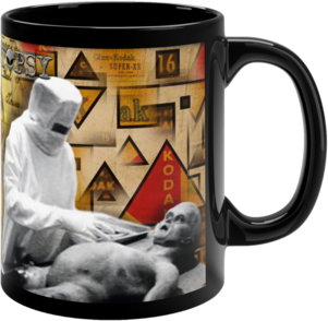 Alien Autopsy Super XX Film Black Glossy Mug ​by Spyros Melaris