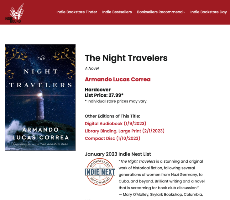 THE NIGHT TRAVELERS, CUBAN REVOLUTION, HISTORIAL FICTION