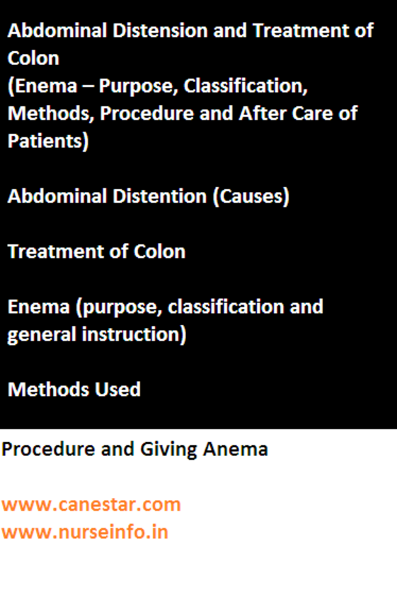 abdominal distension and treatment and enema
