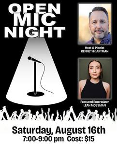 Open Mic Night with Host & Pianist Kenneth Gartman and Special Guest Leah Mossman