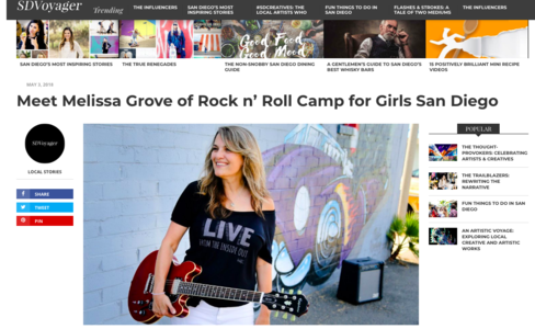 SDVoyager Online Magazine featuring Rock Camp Founder Melissa Grove