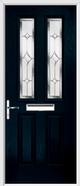 2 Panel 2 Square Composite Door regal sapphire glass