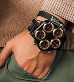 TIME TRAVELLER Five Time Zone Big Dial Futuristic Sport Concept Watch Extra Large Dial Stylish Guy's Hip Hop Watch Cool Punk Men's Quartz Watch Unisex watch Time Hour
