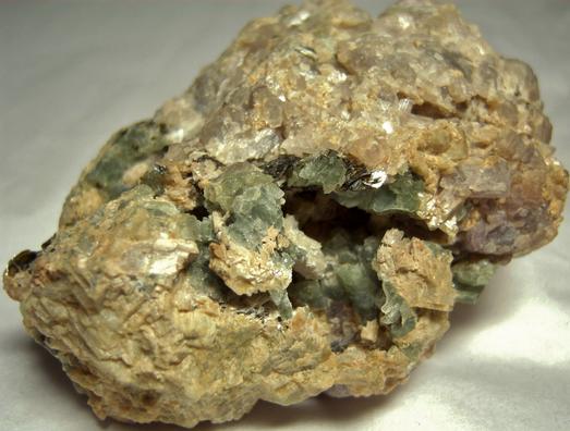 fluorescing SCAPOLITE, TREMOLITE, MUSCOVITE mica - Combermere area (Palmer Rapids area), Renfrew County, Ontario, Canada - ex Morris Museum