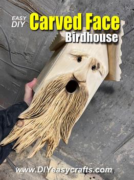 how to easily make a Carved Face Spirit Birdhouse. www.DIYeasycrafts.com