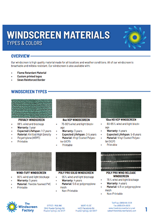 Windscreen Materials 2PG