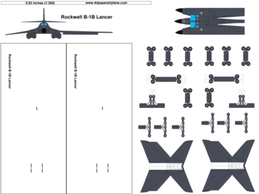 4D model template of Rockwell B-1B Lancer