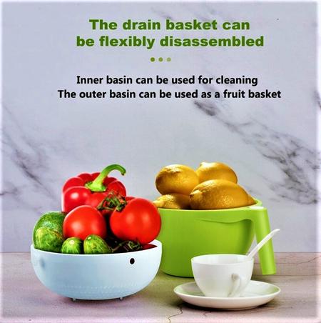 Drain Bowl Double Basket for Rice Washing Noodles Vegetables Fruit Colander in Pakistan for use at sink in Kitchen Lahore