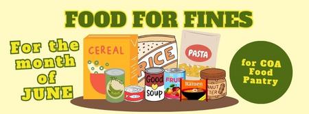 Food For Fines in June: Bring in food for COA Food Pantry to forgive late fees