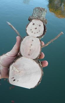 How to make a firewood snowman Christmas decoration. www.DIYeasycrafts.com