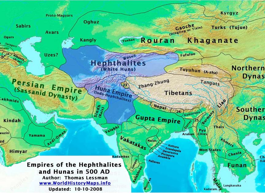White Hun Empire Map - bahadirgezer.blog
