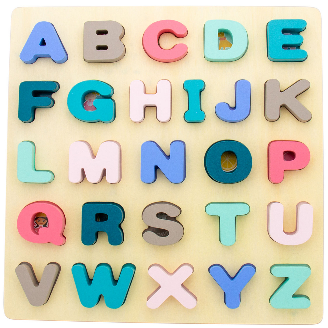 Alphabet Puzzle Extra Large Premium ABC Wooden Peg Puzzle 