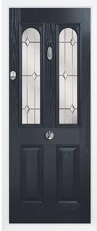 2 panel 2 arch composite door in grey