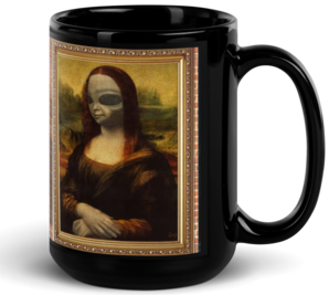 Alien Lisa Black Glossy ​Coffee/Tea Mug by Spiz