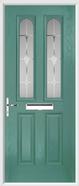 2 Panel 2 Arch Composite Door sandblast glass