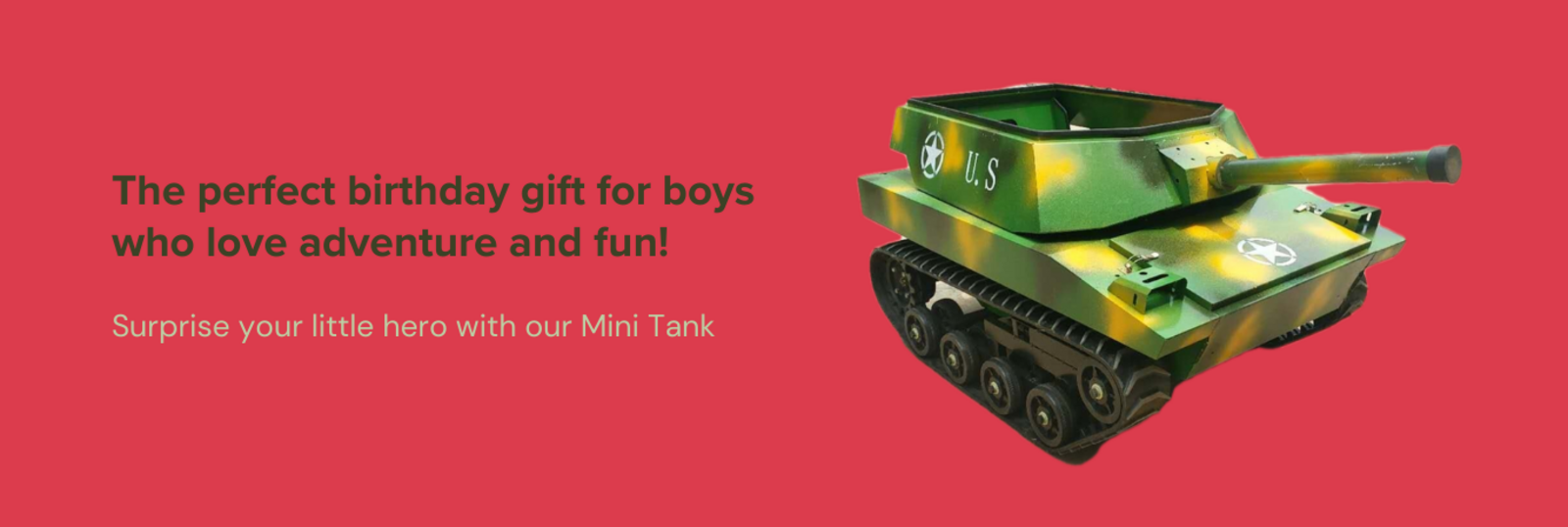 Kids ride on tank birthday gift