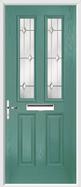 2 panel 2 square composite door regal opal glass