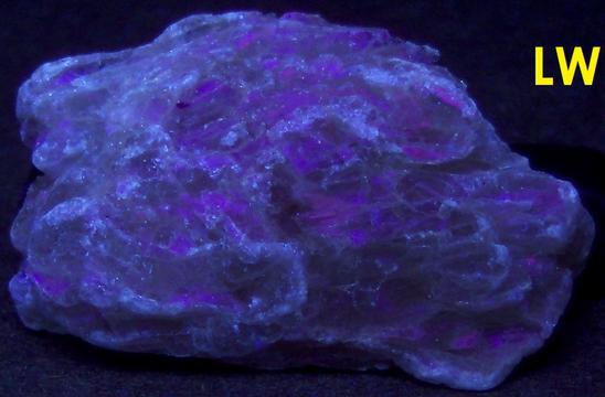 fluorescing white TALC - Balmat, Balmat-Edwards Zinc District, St. Lawrence County, New York, USA