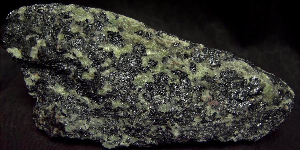 fluorescent WILLEMITE, CALCITE with FRANKLINITE - Franklin Mine, Franklin, Franklin Mining District, Sussex County, New Jersey, USA