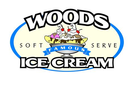 WOODS ICE CREAM SOFT SERVE FAMOUS LOGO