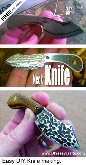 How to make a mini neck knife with Kydex Sheath. FREE step by step instructions. www.DIYeasycrafts.com