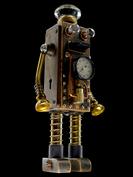 retro robot sculpture art astronaut