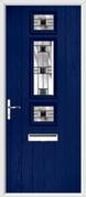 3 Square Strip Composite Door aspen glass