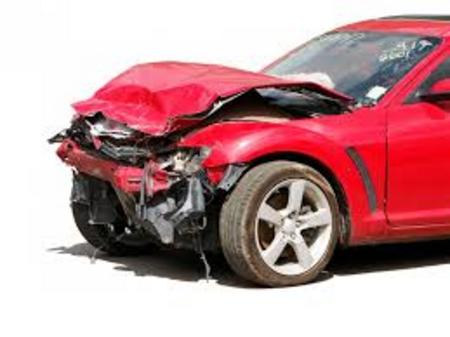 a crashed car in need of blood cleaning services in Pinellas County, FL.