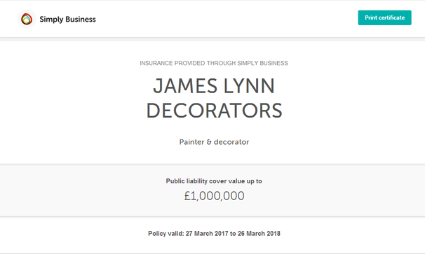 Painting and decorating public liability insurance