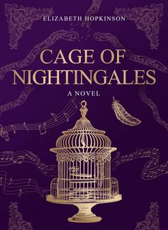 two boys with their backs to us, overlooking a city, and a bird in a cage
