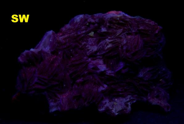 BARYTE w/fluorescent CERUSSITE crystals - Mibladen Morocco