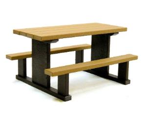 brown and black recycled plastic table