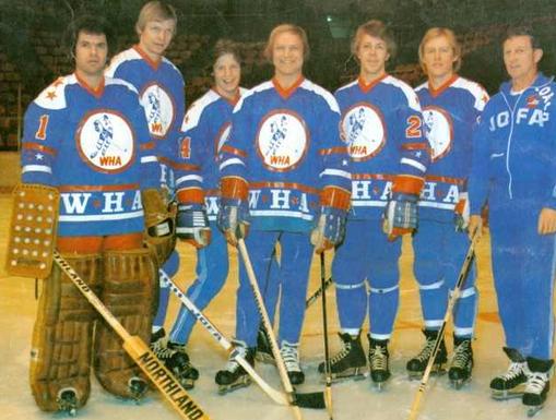 On this - World Hockey Association - WHA hockey jerseys
