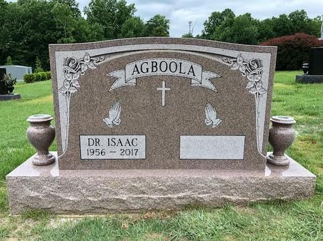 double upright cemetery gravestone