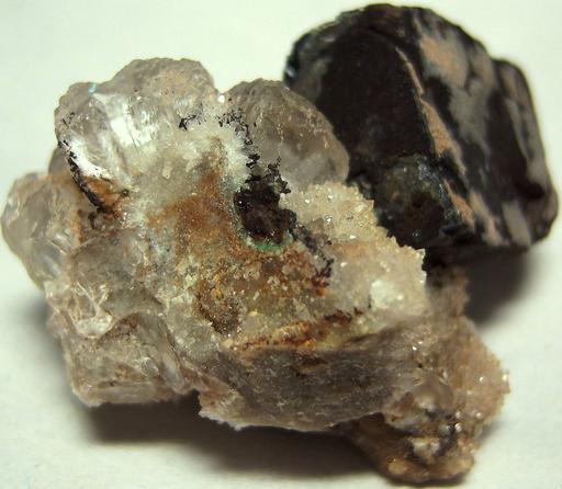 GALENA, QUARTZ, fluorescent FLUORITE, ANGLESITE - Blanchard Mine (Portalas-Blanchard Mine; Portales-Blanchard Mine; Hansonburg Lead mine; McCarthy Lead mine), Bingham, Hansonburg District, Socorro County, New Mexico, USA - ex Parker Minerals