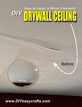 DIY How to repair a water damaged drywall ceiling. Easy way to repair water damaged drywall ceilings. We use some spackle paste from Home Depot along with a hand sander, putty knives, sheet rock tape a ladder and tarp. This is a job almost any homeowner can tackle and will save hundreds of dollars in the process.