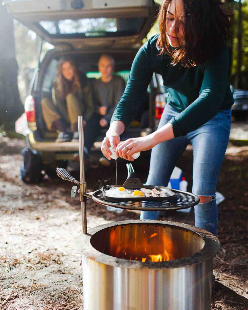 breeo stainless steel fire pit on Kospia Farms Outdoor Furniture Breeo Fire Pit
