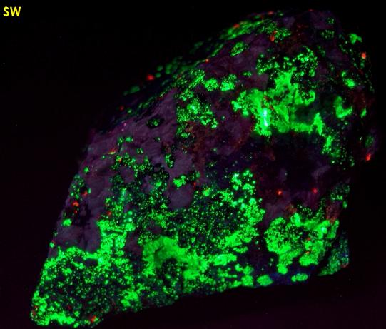 fluorescent MICROCLINE Amazonite, WILLEMITE, FLUORAPATITE, DIOPSIDE, ANDRADITE, QUARTZ, CALCITE - Franklin, Franklin Mining District, Sussex County, New Jersey, USA