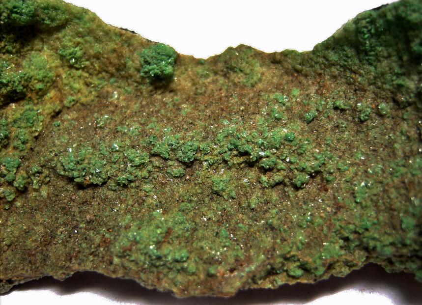 MALACHITE, CALCITE, MAGNETITE - copper mine point, Virgin Gorda, Virgin Islands - ex Morris Museum