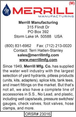 Merrill Manufacturing, Water Well Products