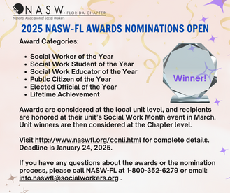 2025 NASW-FL Annual Social Work Awards Flyer