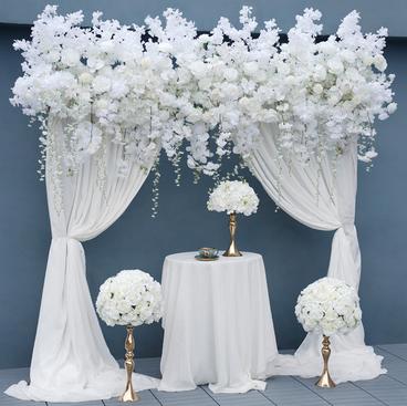 wedding backdrop with florals